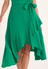 Paisie Belted Boat Neck Dress in Green Close Up